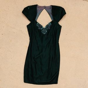 Roberta Forest Green Velvet Cocktail Dress